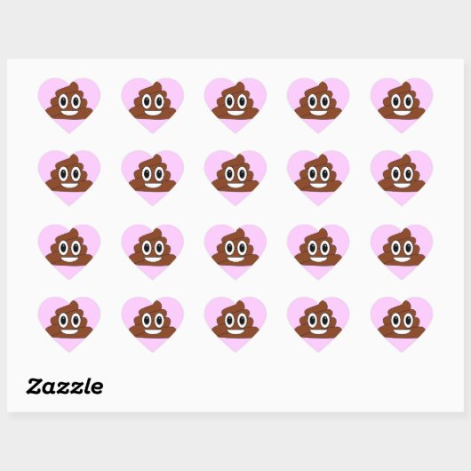 Sticker Cœur Poop (Feuille)