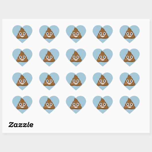 Sticker Cœur Poop émoji (Feuille)