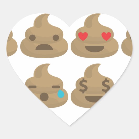 Sticker Cœur poop emojis (Devant)