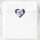 Sticker Cœur Pop Art JFK John F. Kennedy Red Blue (Sac)