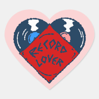 Sticker Cœur pop art record music lover vintage heart album