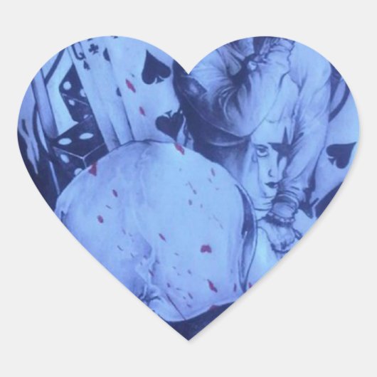 Sticker Cœur Pop Musicians Blue Purple Art Imprimer (Devant)