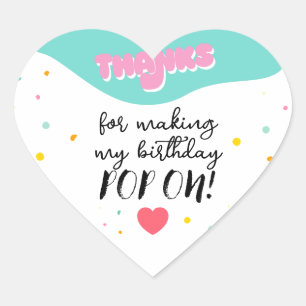 Sticker Cœur Pop On Over Anniversaire