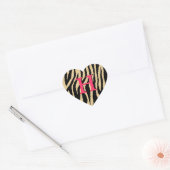Sticker Cœur Pop Zebra (Enveloppe)