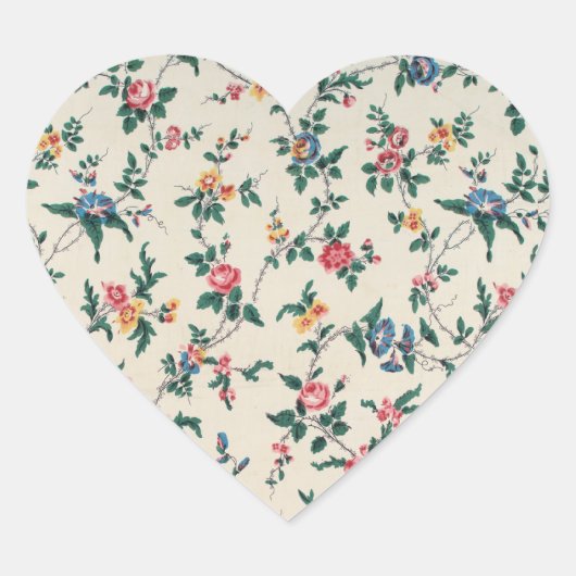 Sticker Cœur Popular multicolored flower pattern (Devant)