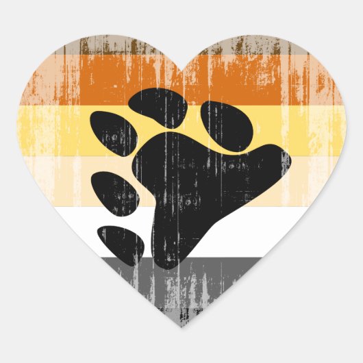 STICKER CŒUR PORTEZ UN DRAPEAU DE FIERTÉ DÉTRESSÉ CONCEPTION (Devant)