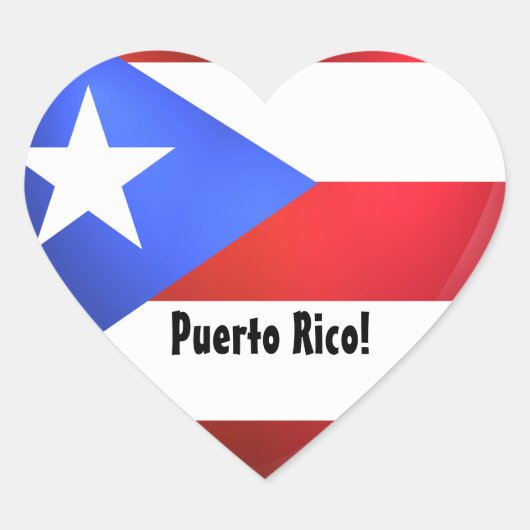 Sticker Cœur Porto Rico - Coeur du drapeau (Devant)