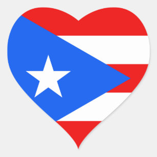 Sticker Cœur Porto Rico/drapeau de Rican. Les Etats-Unis,