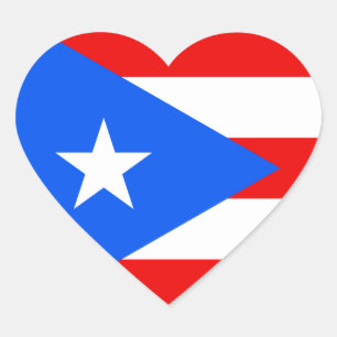 Sticker Cœur Porto Rico/drapeau de Rican. Les Etats-Unis,