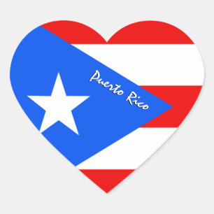 Sticker Cœur Porto Rico Heart, drapeau patriotique de Porto Ric