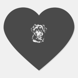 Sticker Cœur Portrait de Shih Tzu Vêtements minimalistes