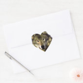 Sticker Cœur Portrait Wolf (Enveloppe)
