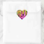 Sticker Cœur Poster d'art Abstrait Neon Glitch Imprimer (Sac)