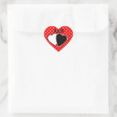 Sticker Cœur Pot rouge, rouge, blanc, rouge, blanc, retours (Sac)