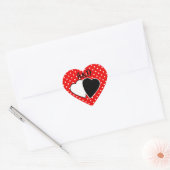 Sticker Cœur Pot rouge, rouge, blanc, rouge, blanc, retours (Enveloppe)