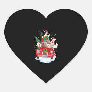 Sticker Cœur Poulet de Noël