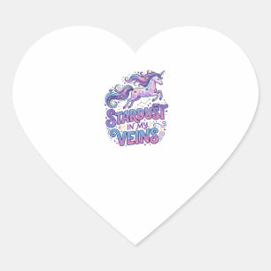 Sticker Cœur Poussière d'étoile de licorne dans mes veines Cade