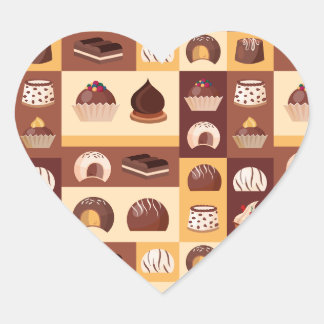 Sticker Cœur Pralines, chocolat, délicieux avec goût de cacao