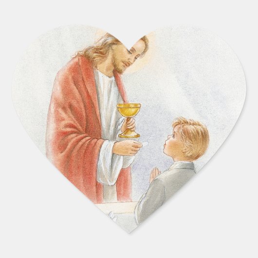 Sticker Cœur Premier garçon de confirmation de communion (Devant)