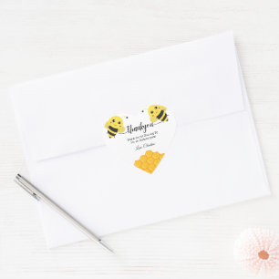 Sticker Cœur Premier jour de l'abeille, simple merci