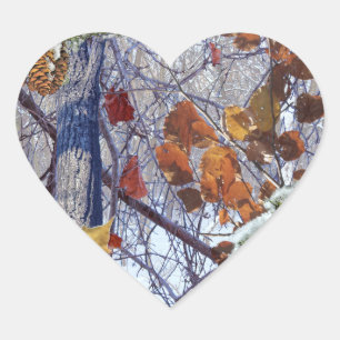 Sticker Cœur Premier style de camouflage hivernal de neige