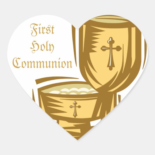 Sticker Cœur Première communion (Devant)