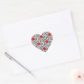 Sticker Cœur Pretty red floral pattern (Enveloppe)