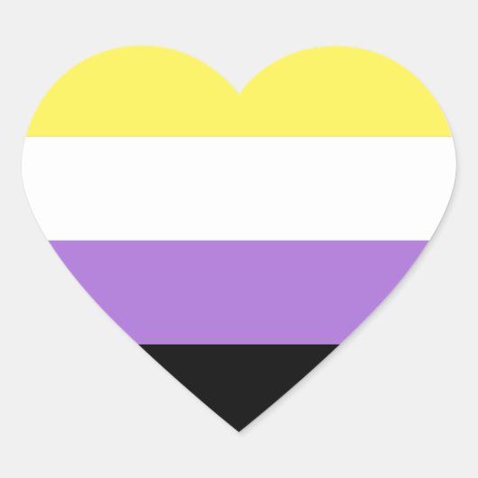 Sticker Cœur Pride non binaire (Devant)