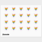 Sticker Cœur Pride Rainbow Heart Lesbian Gay Wedding (Feuille)