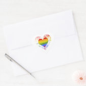 Sticker Cœur Pride Rainbow Heart Lesbian Gay Wedding (Enveloppe)