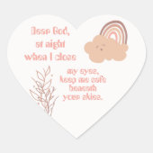 Sticker Cœur Prière chrétienne pour enfants rose | (Devant)