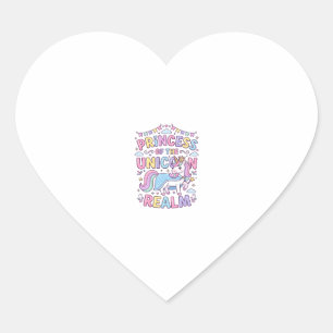 Sticker Cœur Princesse Licorne du Royaume Licorne Charmant POD