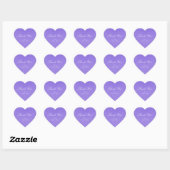 Sticker Cœur Princesse Purple Damask Storybook Mariage élégant (Feuille)
