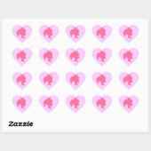 Sticker Cœur Princesse rose T-shirts et cadeaux de silhouette (Feuille)