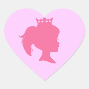 Sticker Cœur Princesse rose T-shirts et cadeaux de silhouette