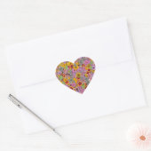 Sticker Cœur Printemps de Pâques Aimer Joli Fleurs colorées (Enveloppe)