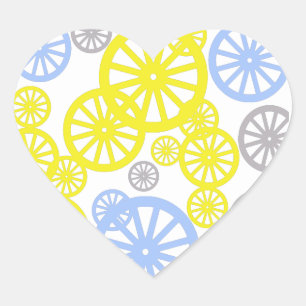 Sticker Cœur Produit de cercle roue funky happy