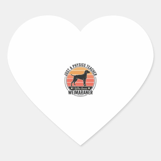 Sticker Cœur Professeur de physique aime conception de chien We (Devant)
