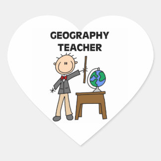Sticker Cœur Professeur en géographie