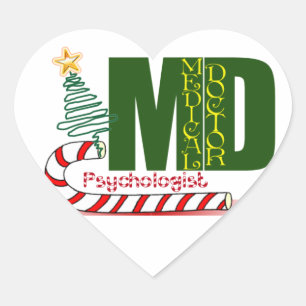Sticker Cœur Psychologue MERRY CHRISTMAS