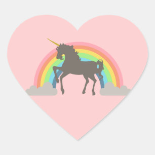 Sticker Cœur Puissance Unicorne