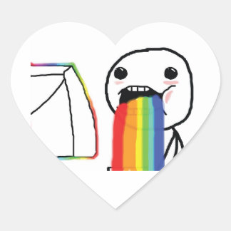 Sticker Cœur Puking Rainbows