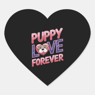 Sticker Cœur Puppy Love Forever Chien