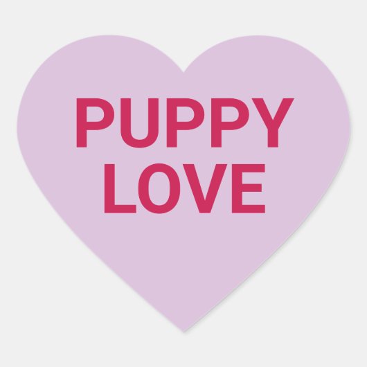 Sticker Cœur Puppy love fun mignon conversation de la Saint Val (Devant)