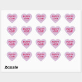 Sticker Cœur Puppy love mignon fun Valentine's Day conversation (Feuille)