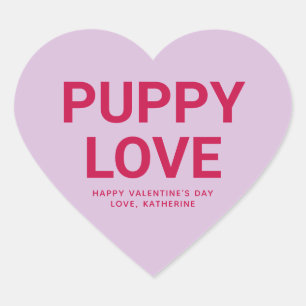 Sticker Cœur Puppy love mignon fun Valentine's Day conversation