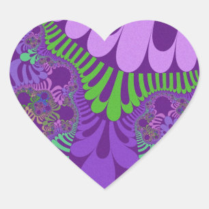 Sticker Cœur Purple and Green Mod