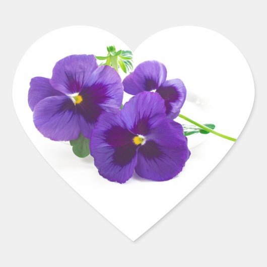 Sticker Cœur purple | blue | anniversary | flower | Pansy | cut (Devant)