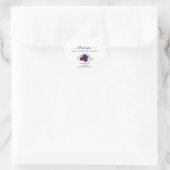 Sticker Cœur Purple Boho Chic Roses Elegant Wedding Thank You (Sac)