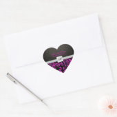 Sticker Cœur Purple Damask Monogramme Enregistrer les autocolla (Enveloppe)